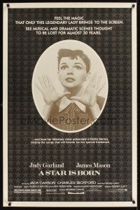 9k665 STAR IS BORN 1sh R83 great close up of Judy Garland, classic!