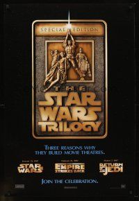 9k679 STAR WARS TRILOGY 1sh '97 George Lucas, Empire Strikes Back, Return of the Jedi!
