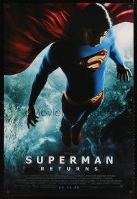 9k694 SUPERMAN RETURNS advance DS 1sh '06 Bryan Singer, Brandon Routh in title role!