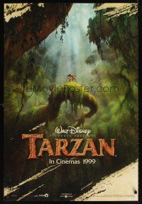 9k704 TARZAN advance DS 1sh '99 cool Walt Disney jungle cartoon, from Edgar Rice Burroughs story!