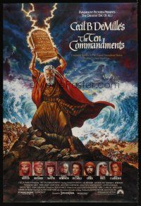 9k708 TEN COMMANDMENTS 1sh R89 directed by Cecil B. DeMille, great art of Charlton Heston!