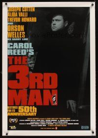 9k719 THIRD MAN 1sh R99 cool image of Orson Welles in doorway in classic film noir!
