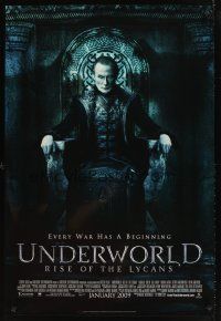 9k748 UNDERWORLD RISE OF THE LYCANS Nighy style advance DS 1sh '09 Bill Nighy as Viktor on throne!