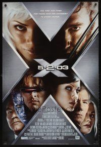 9k802 X-MEN 2 style B advance 1sh '03 great image of Hugh Jackman, sexy Halle Berry & cast!