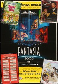 9m029 LOT OF 5 FOLDED FRENCH AND GERMAN POSTERS '90s-00s Disney's Fantasia 2000 & more!