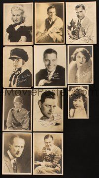 9m025 LOT OF 11 DELUXE FAN PHOTOS WITH FACSIMILE SIGNATURES '20s-30s top male & female stars!