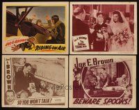 9m013 LOT OF 4 JOE E BROWN RE-RELEASE LOBBY CARDS '40s great images of the funnyman!