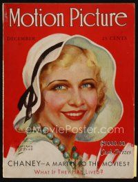 9m138 MOTION PICTURE magazine December 1930 art of pretty smiling Ann Harding by Marland Stone!