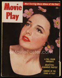9m171 MOVIE PLAY vol 1 no 1 magazine January 1948 great close portrait of pretty Laraine Day!