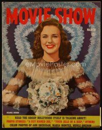 9m168 MOVIE SHOW magazine March 1944 great portrait of Deanna Durbin over cool background!