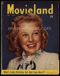 9m158 MOVIELAND magazine April 1948 smiling portrait of June Allyson by Clarence Sinclair Bull!