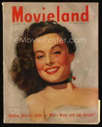 9m166 MOVIELAND magazine December 1948 portrait of sexy Paulette Goddard by Whitey Schafer!