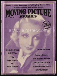 9m142 MOVING PICTURE STORIES magazine July 22, 1931 Carole Lombard c/u, Life Story of Greta Garbo!
