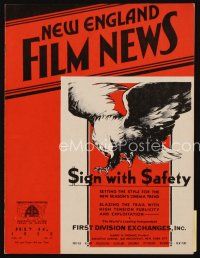 9m084 NEW ENGLAND FILM NEWS exhibitor magazine July 14, 1932 Ken Maynard in Hellfire Austin!