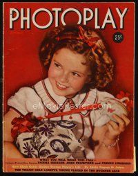 9m118 PHOTOPLAY magazine September 1939 cute Shirley Temple with piggy banks by Paul Hesse!