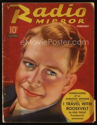 9m194 RADIO MIRROR magazine February 1936 artwork portrait of Nelson Eddy by Tchetchet!