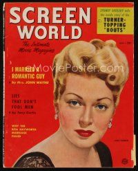 9m178 SCREEN WORLD magazine November 1951 great head & shoulders portrait of sexy Lana Turner!