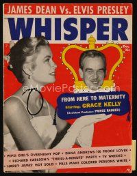 9m197 WHISPER magazine December 1956 James Dean vs. Elvis Presley, beautiful bride Grace Kelly!