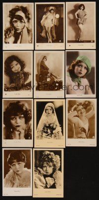 9m041 LOT OF 11 ENGLISH, FRENCH & GERMAN CLARA BOW POSTCARDS '20s-30s portraits of the sexy star!