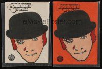 9m042 LOT OF 2 IRON-ON PATCHES '71 Stanley Kubrick classic, artwork of Malcolm McDowell!