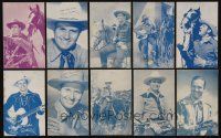 9m040 LOT OF 10 GENE AUTRY ARCADE CARDS '40s great cowboy images with his horse Champion!