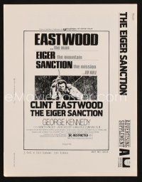 9m278 EIGER SANCTION pressbook '75 Clint Eastwood's lifeline was held by the assassin he hunted!