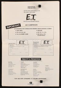 9m276 E.T. THE EXTRA TERRESTRIAL pressbook '82 Steven Spielberg classic, John Alvin art!