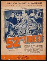 9m394 52ND STREET sheet music '37 cool cast montage image, I Still Love To Kiss You Goodnight!