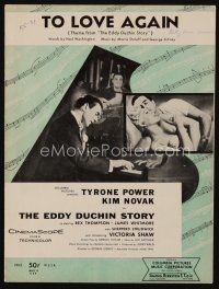 9m408 EDDY DUCHIN STORY sheet music '56 Tyrone Power & sexy Kim Novak, To Love Again!