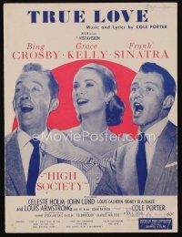 9m413 HIGH SOCIETY sheet music '56 Frank Sinatra, Bing Crosby & Grace Kelly, True Love!