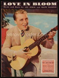 9m433 SHE LOVES ME NOT sheet music '34 Bing Crosby playing guitar, Love in Bloom!