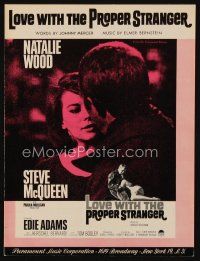 9m421 LOVE WITH THE PROPER STRANGER sheet music '64 Natalie Wood & Steve McQueen, the title song!