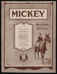 9m422 MICKEY sheet music '18 pretty Mabel Normand in the title role on horse, the title song!