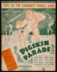9m429 PIGSKIN PARADE sheet music '36 great football artwork, You Do The Darndest Things, Baby!
