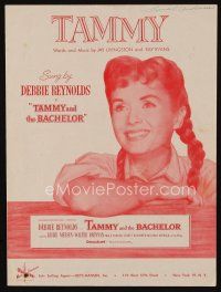 9m443 TAMMY & THE BACHELOR sheet music '57 image of pretty Debbie Reynolds, Tammy!