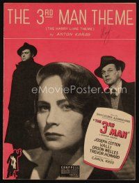9m448 THIRD MAN sheet music '49 Orson Welles, Cotten & Valli classic noir, The Harry Lime Theme!