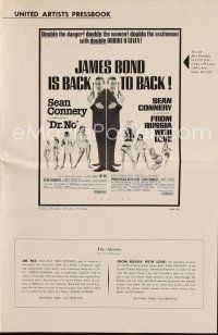 9m270 DR. NO/FROM RUSSIA WITH LOVE pressbook '65 Sean Connery is James Bond, double the danger!