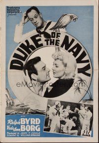9m275 DUKE OF THE NAVY pressbook '42 sailor Ralph Byrd & sexy Veda Ann Borg!