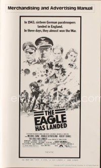 9m277 EAGLE HAS LANDED pressbook '77 cool art of Michael Caine in World War II by Robert Tanenbaum!