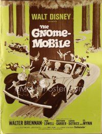 9m286 GNOME-MOBILE pressbook '67 Walt Disney fantasy, art of Walter Brennan & lots of little people!