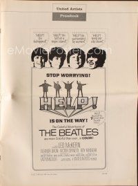 9m294 HELP pressbook '65 The Beatles, John, Paul, George & Ringo, rock & roll classic!