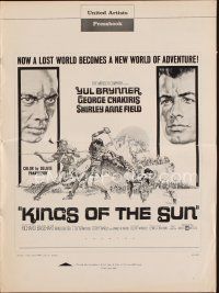 9m303 KINGS OF THE SUN pressbook '63 art of Yul Brynner with spear fighting George Chakiris!