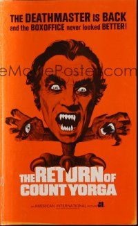 9m319 RETURN OF COUNT YORGA pressbook '71 Robert Quarry, AIP vampires, wild monster art!