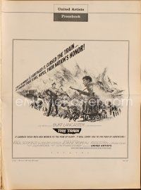 9m330 TRAIN pressbook '65 Burt Lancaster & Paul Scofield in WWII, directed by John Frankenheimer!