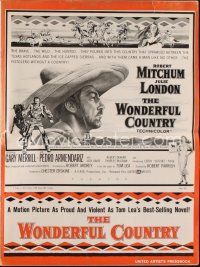 9m339 WONDERFUL COUNTRY pressbook '59 Texan Robert Mitchum in sombrero, Julie London!