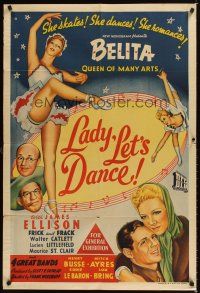 9p398 LADY LET'S DANCE Aust 1sh '44 super sexy Belita skates, dances & romances James Ellison!