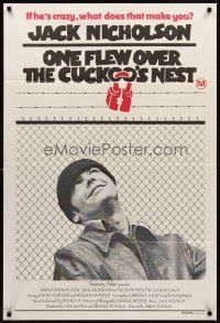 9p403 ONE FLEW OVER THE CUCKOO'S NEST Aust 1sh '75 great image of Nicholson, Milos Forman classic!