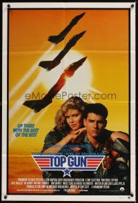 9p410 TOP GUN Aust 1sh '86 great image of Tom Cruise & Kelly McGillis, Navy fighter jets!