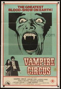 9p413 VAMPIRE CIRCUS Aust 1sh '72 Hammer horror, the greastest blood-show on Earth!
