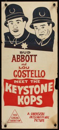 9p430 ABBOTT & COSTELLO MEET THE KEYSTONE KOPS Aust daybill R60s Bud & Lou in movies' maddest days!